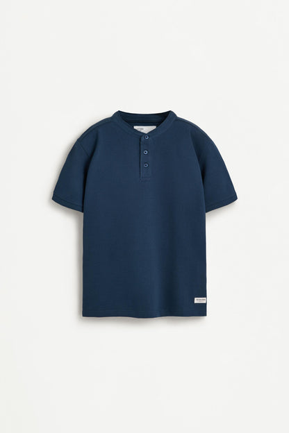 Stand collar polo shirt