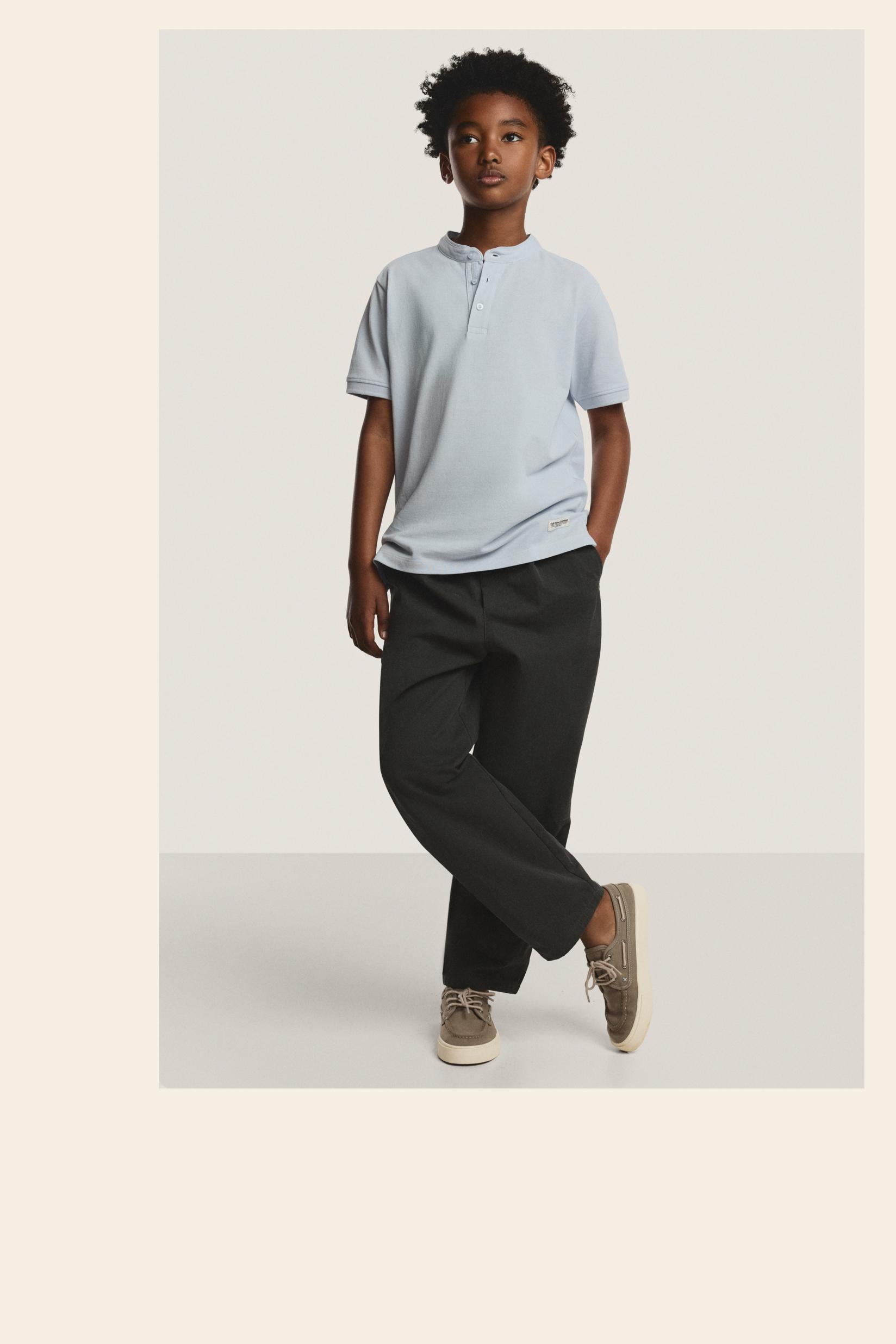 Stand collar polo shirt