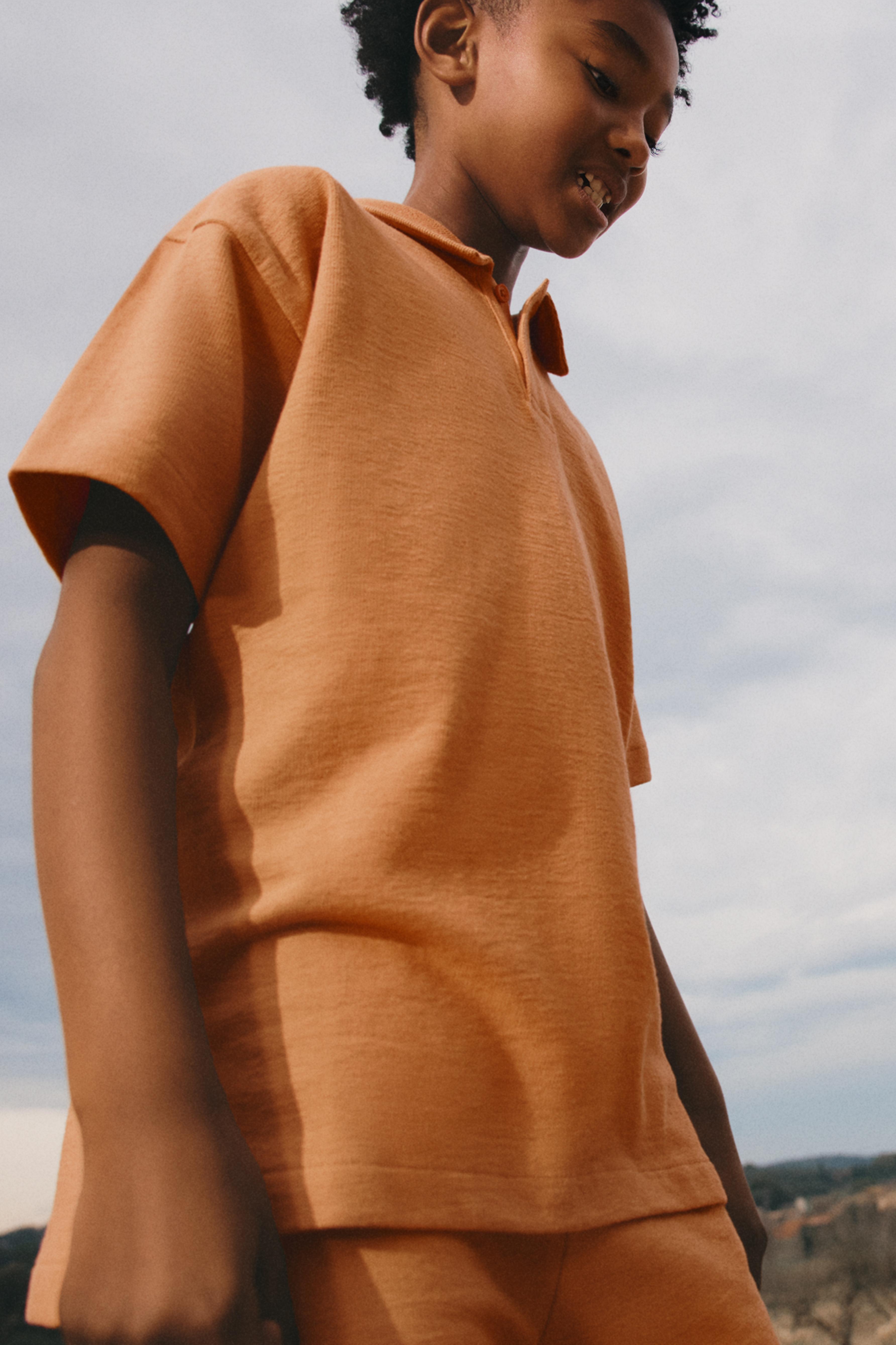 Bias cut polo shirt