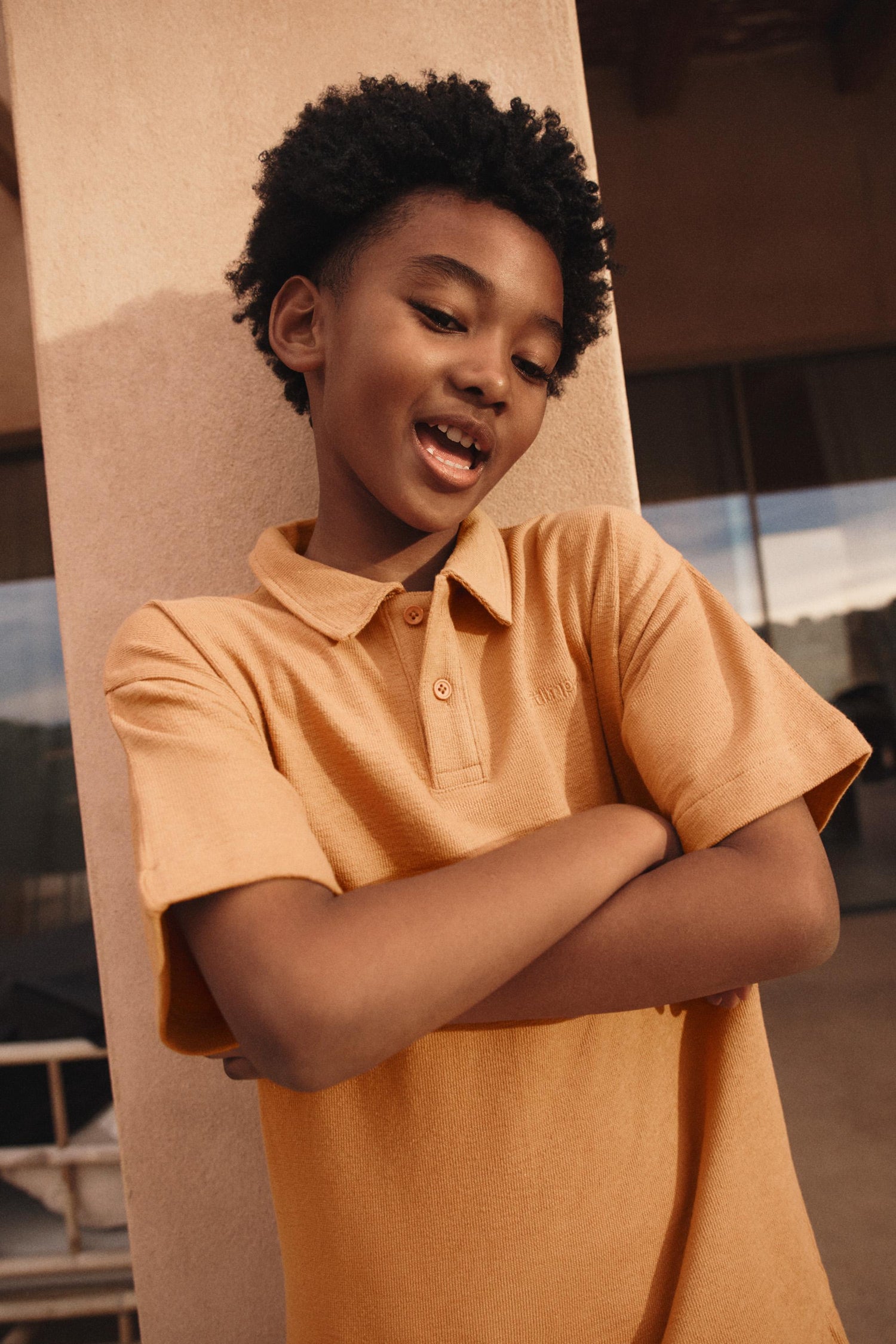Bias cut polo shirt - TERRACOTTA / 11-12 years