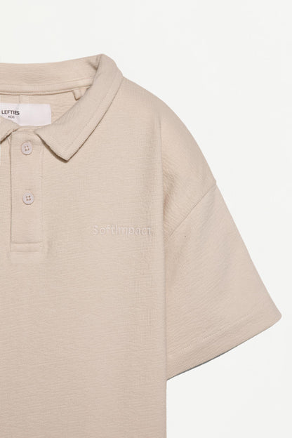 Bias cut polo shirt