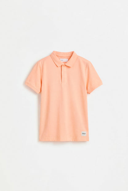 Basic polo shirt - TANGERINE / 11-12 years