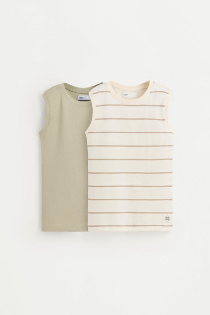 Pack of 2 assorted sleeveless T-shirts