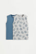 Pack of 2 assorted sleeveless T-shirts - DARK GREY MARL / 11-12 years