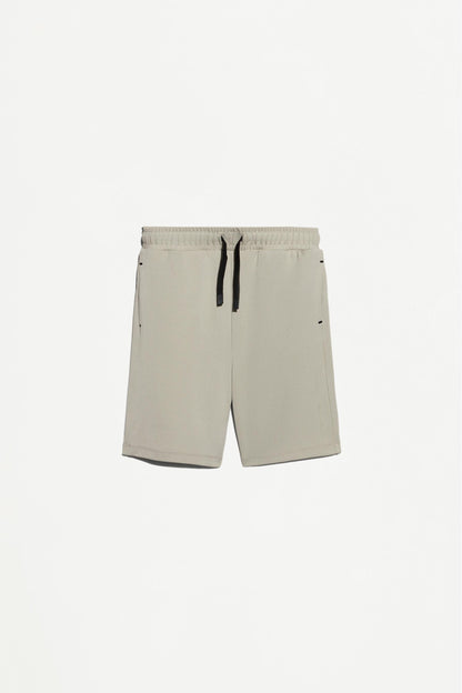 Piqué interlock Bermuda shorts - KHAKI / 11-12 years