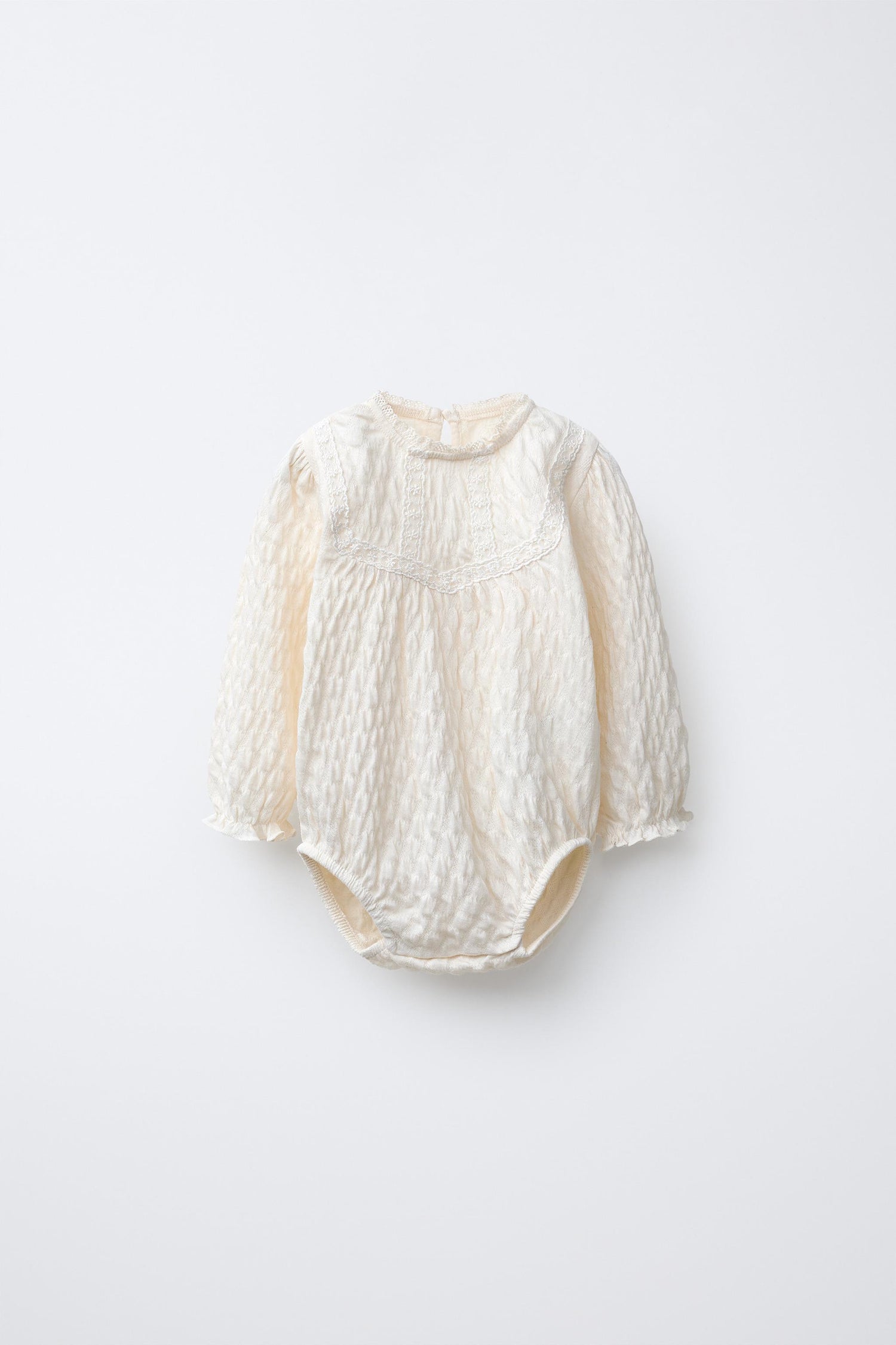 TEXTURED LACE BODYSUIT - Ecru / 12-18 months (86 cm)