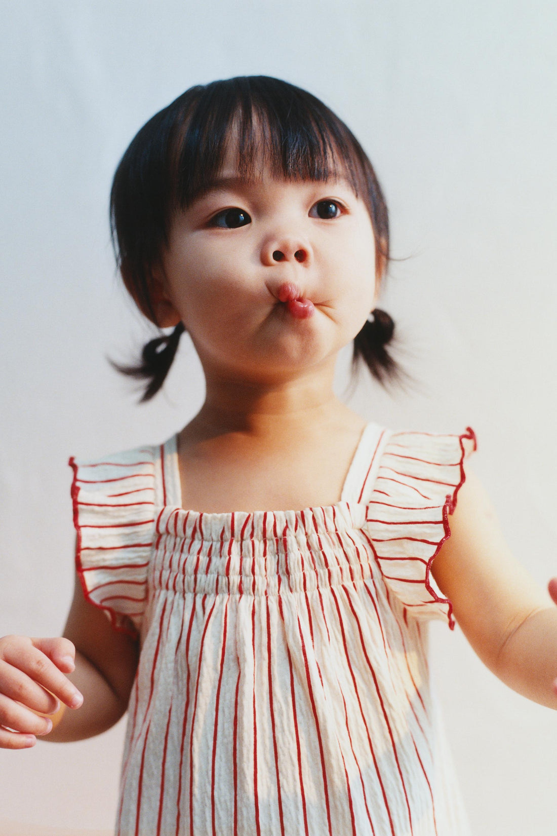 STRIPED PRINT BODYSUIT - White / Red / 12-18 months (86 cm)