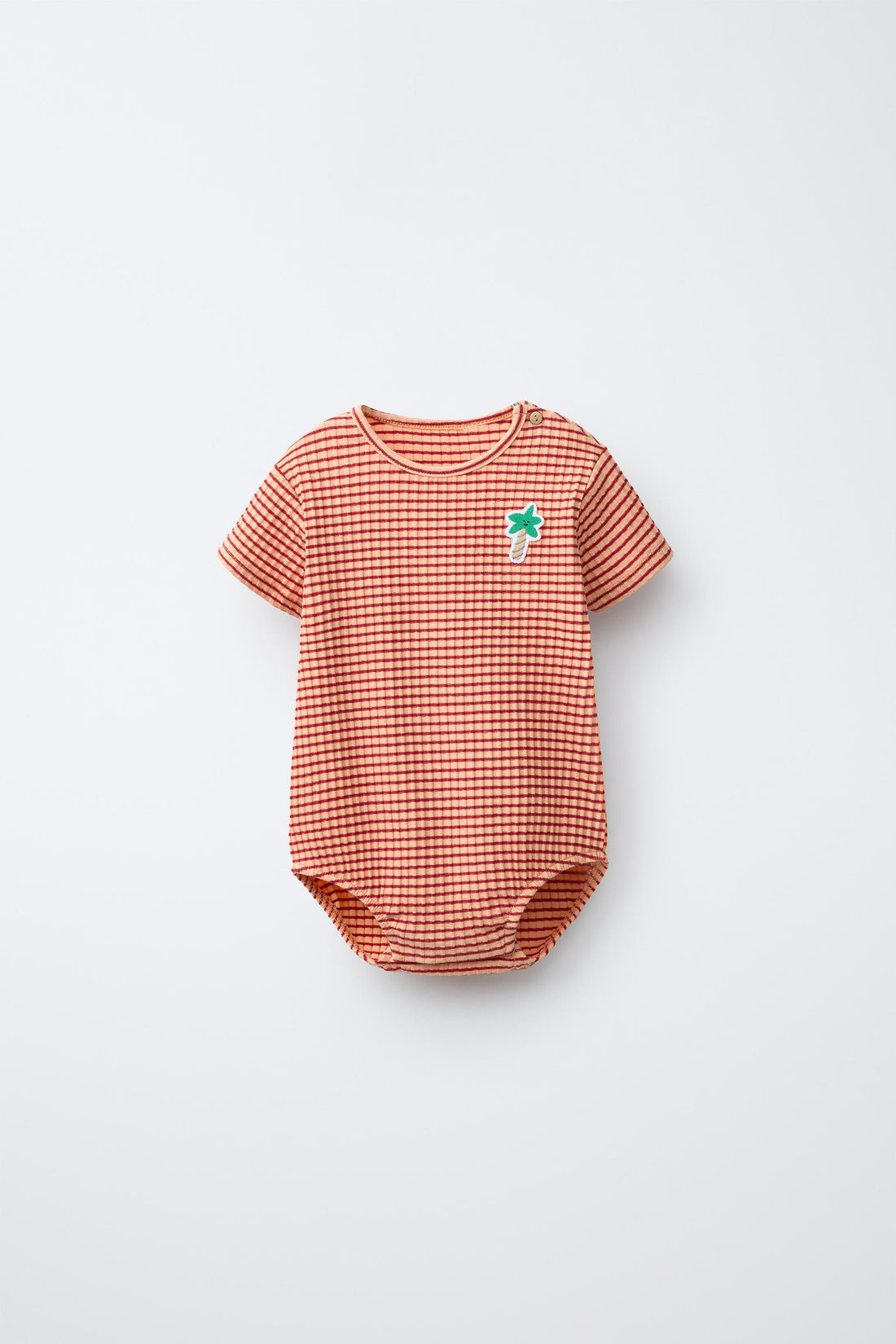 STRIPED PALM PATCH BODYSUIT MODAL BLEND - Orange / 12-18 months (86 cm)