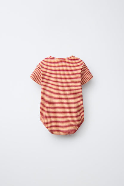 STRIPED PALM PATCH BODYSUIT MODAL BLEND