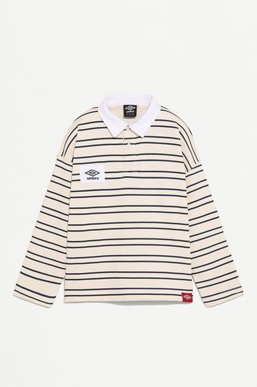 Image 21: Lefties - umbro x lefties striped long sleeve polo - ecru - 01210705-V2026 -
