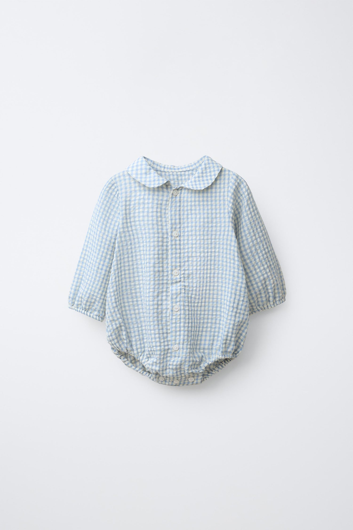 GINGHAM CHECK BODYSUIT - Light blue / 12-18 months (86 cm)