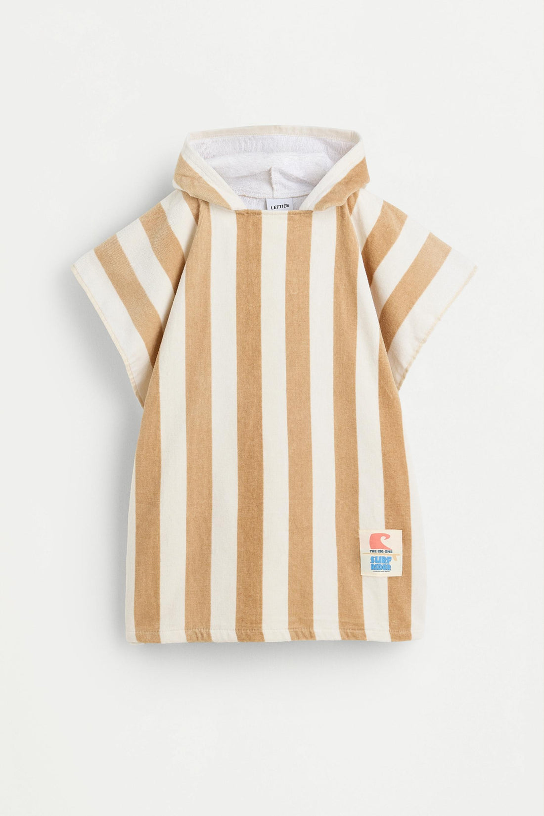 Kids | Striped beige poncho towel