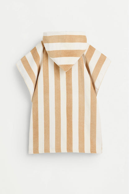 Kids | Striped beige poncho towel
