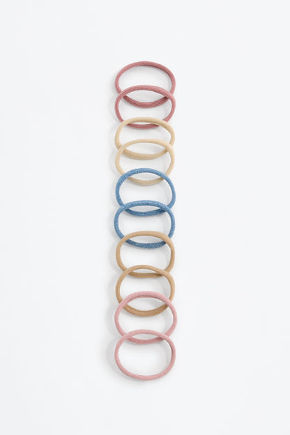 Pack of 20 shimmery elastic hair ties