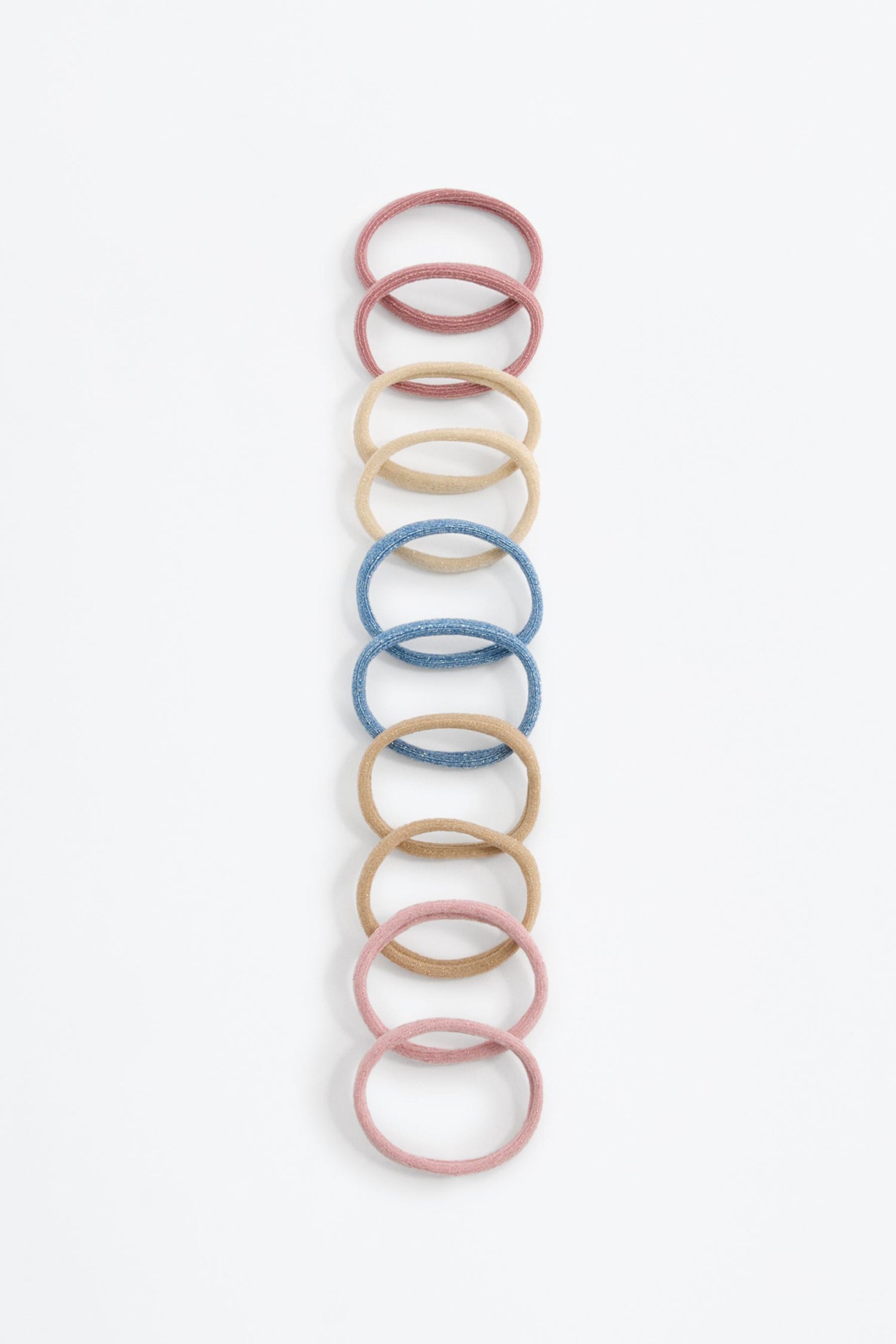 Pack of 20 shimmery elastic hair ties