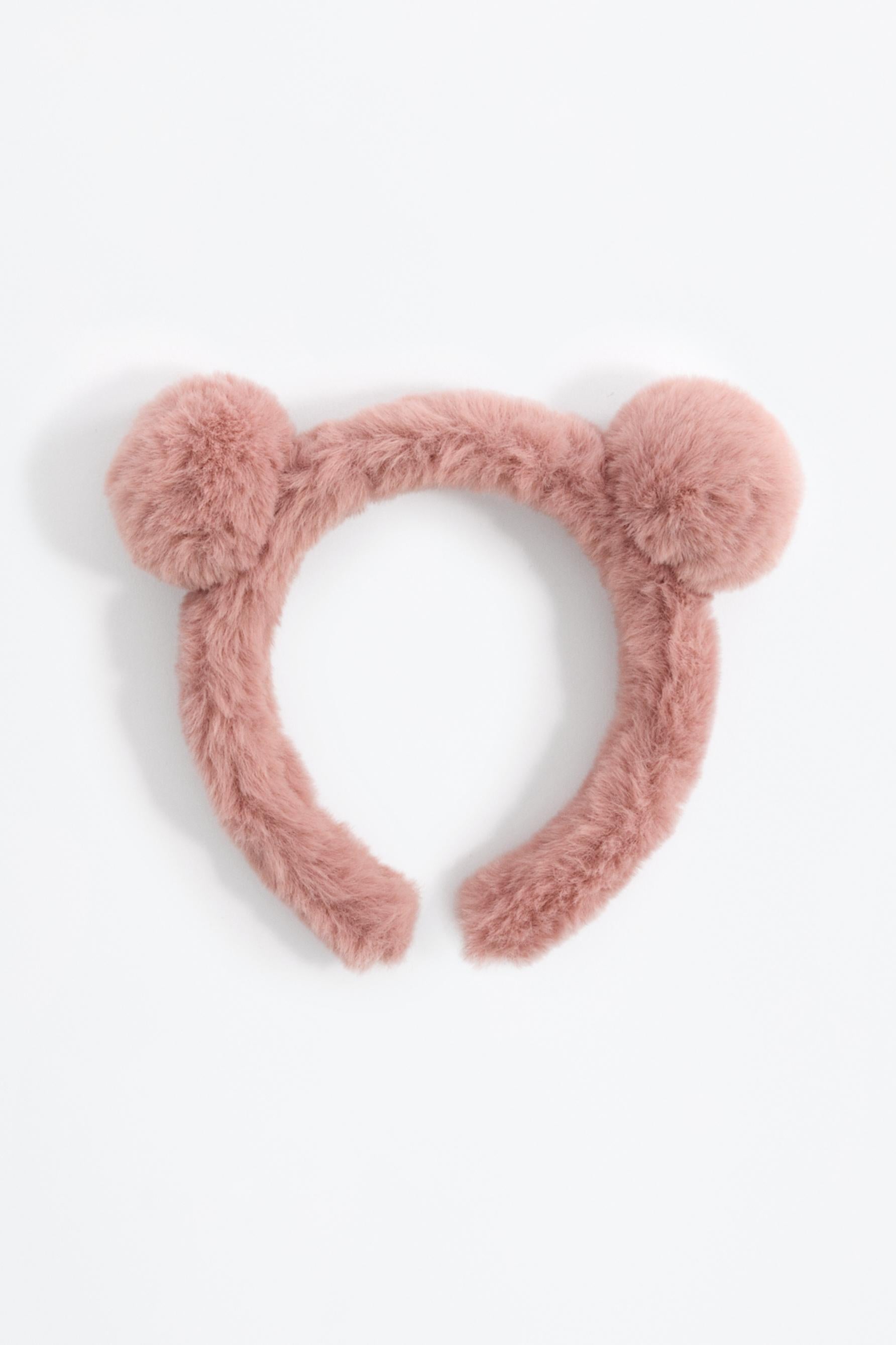 Furry pompom headband