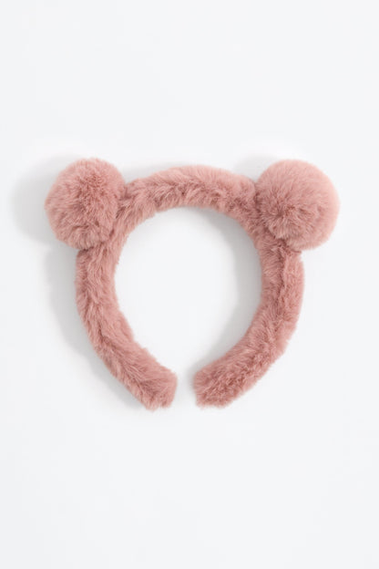 Furry pompom headband