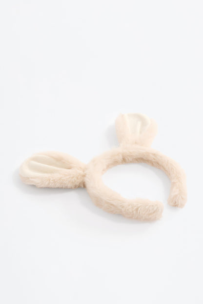 Fuzzy bunny headband - WHITE / M