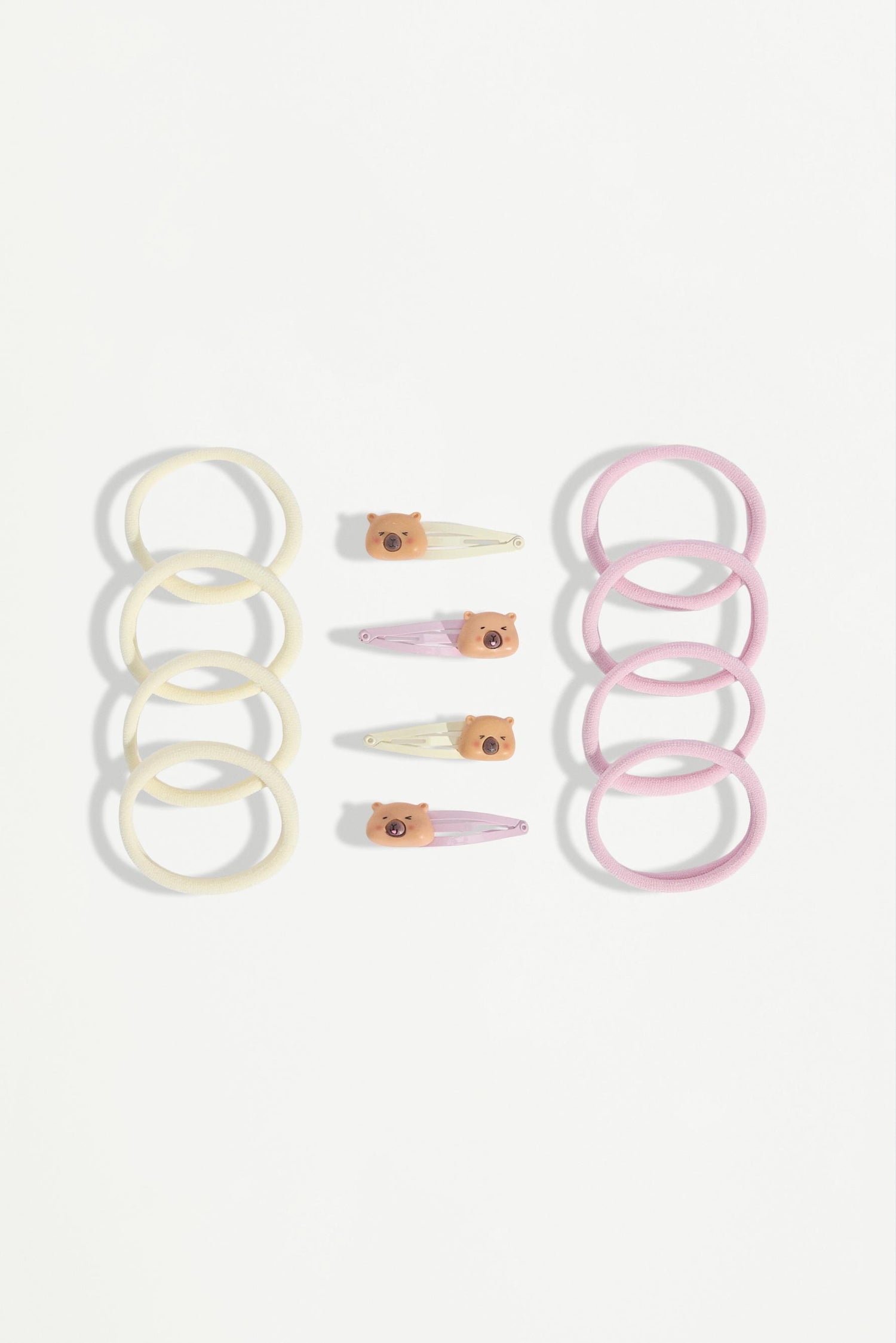 Capybara clips and hair ties set - BROWN / M