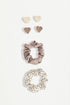 Heart clips and scrunchies set