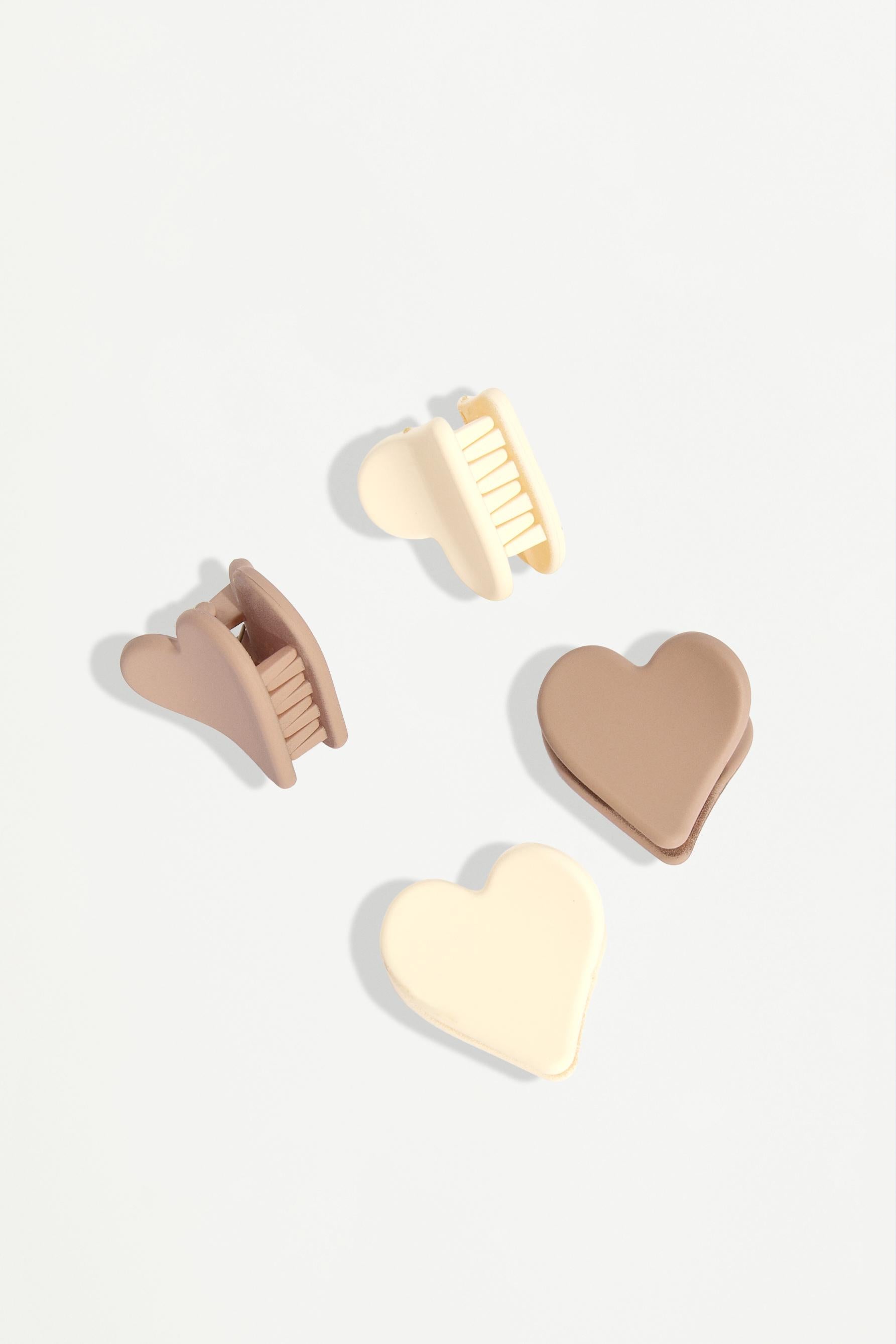 Heart clips and scrunchies set