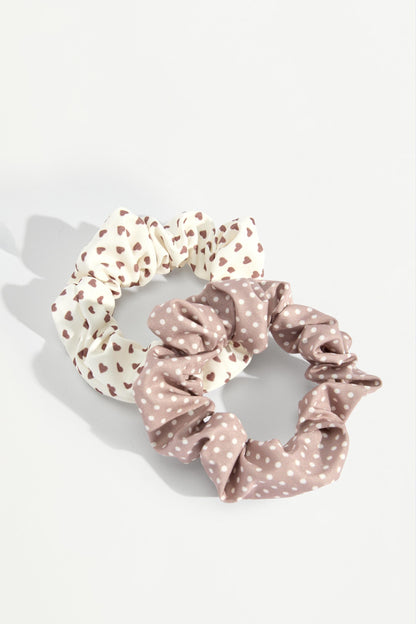 Heart clips and scrunchies set - OCHRE / M