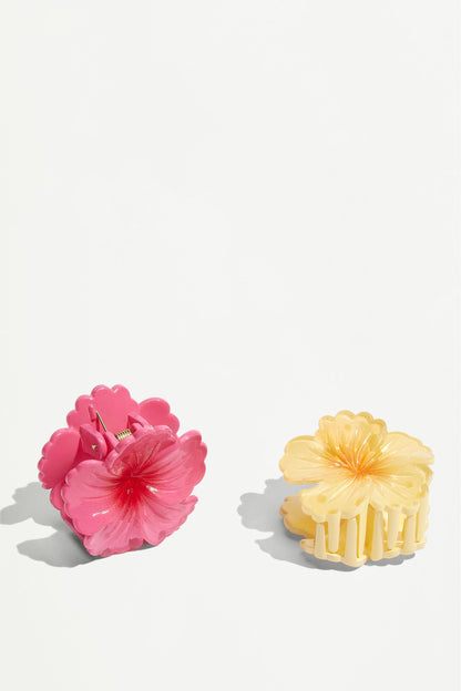 Flower scrunchie and hair clip set