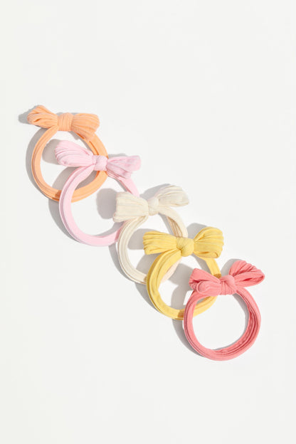 Bow hair ties (10-pack) - YELLOW / M