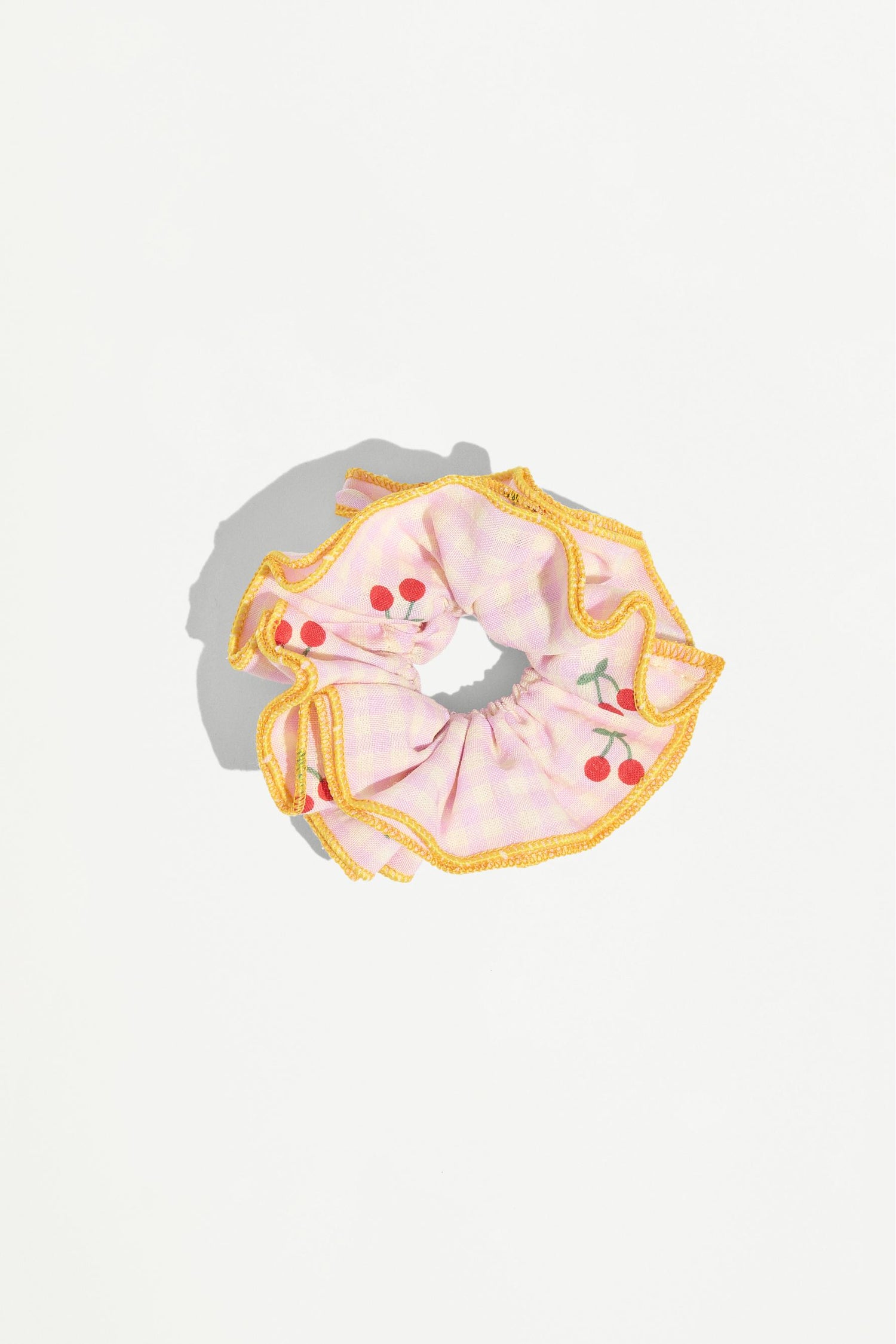 Cherry scrunchie hair tie