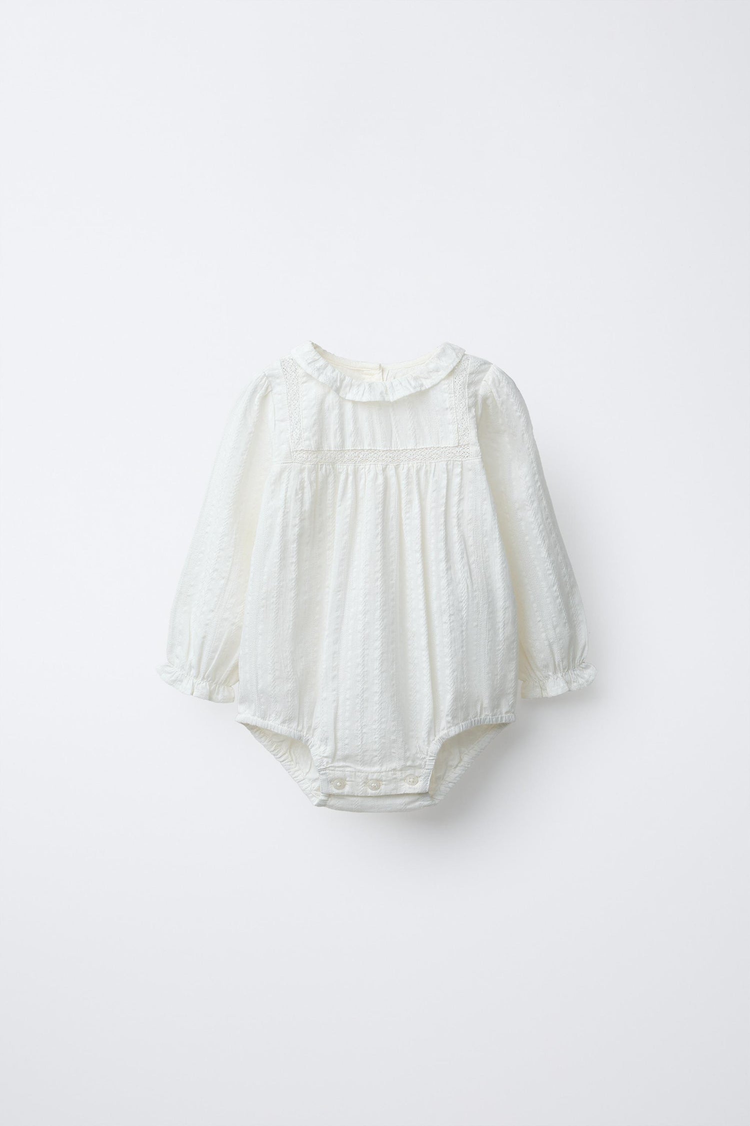 BRODERIE ANGLAISE BODYSUIT - Ecru / 1-3 months (62 cm)