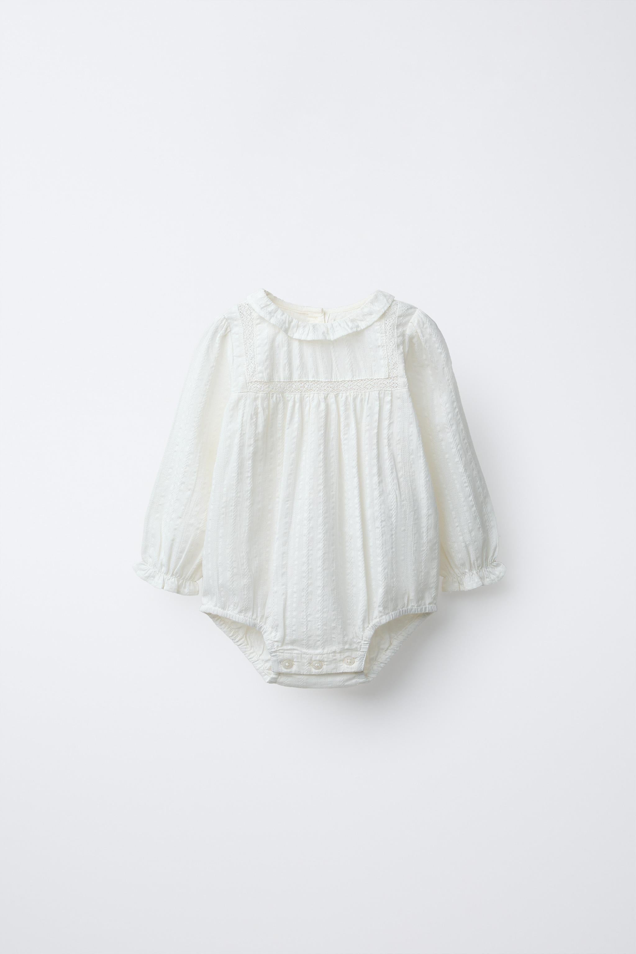 BRODERIE ANGLAISE BODYSUIT - Ecru / 1-3 months (62 cm)