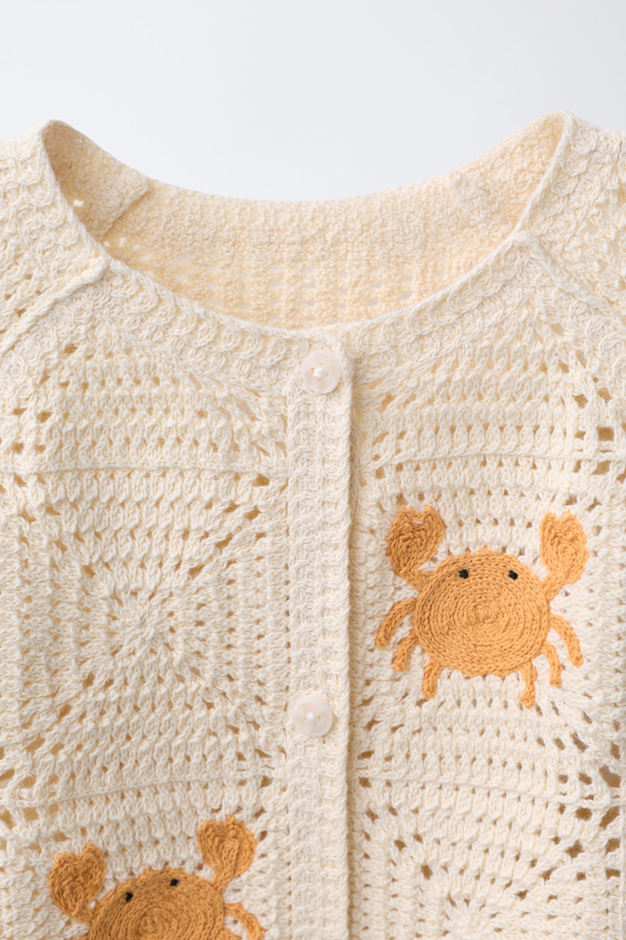 CRAB PRINT KNIT PLAYSUIT