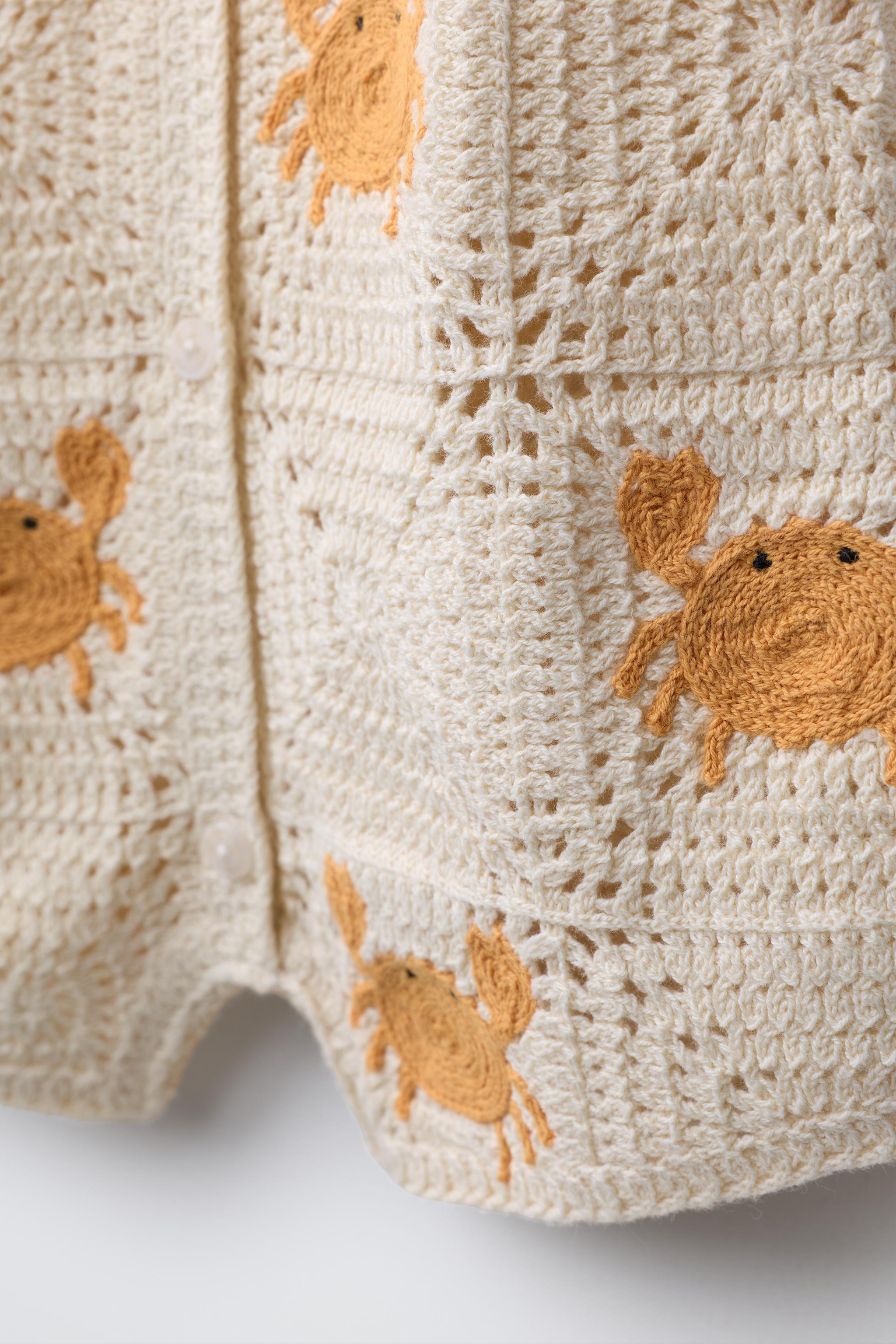 CRAB PRINT KNIT PLAYSUIT