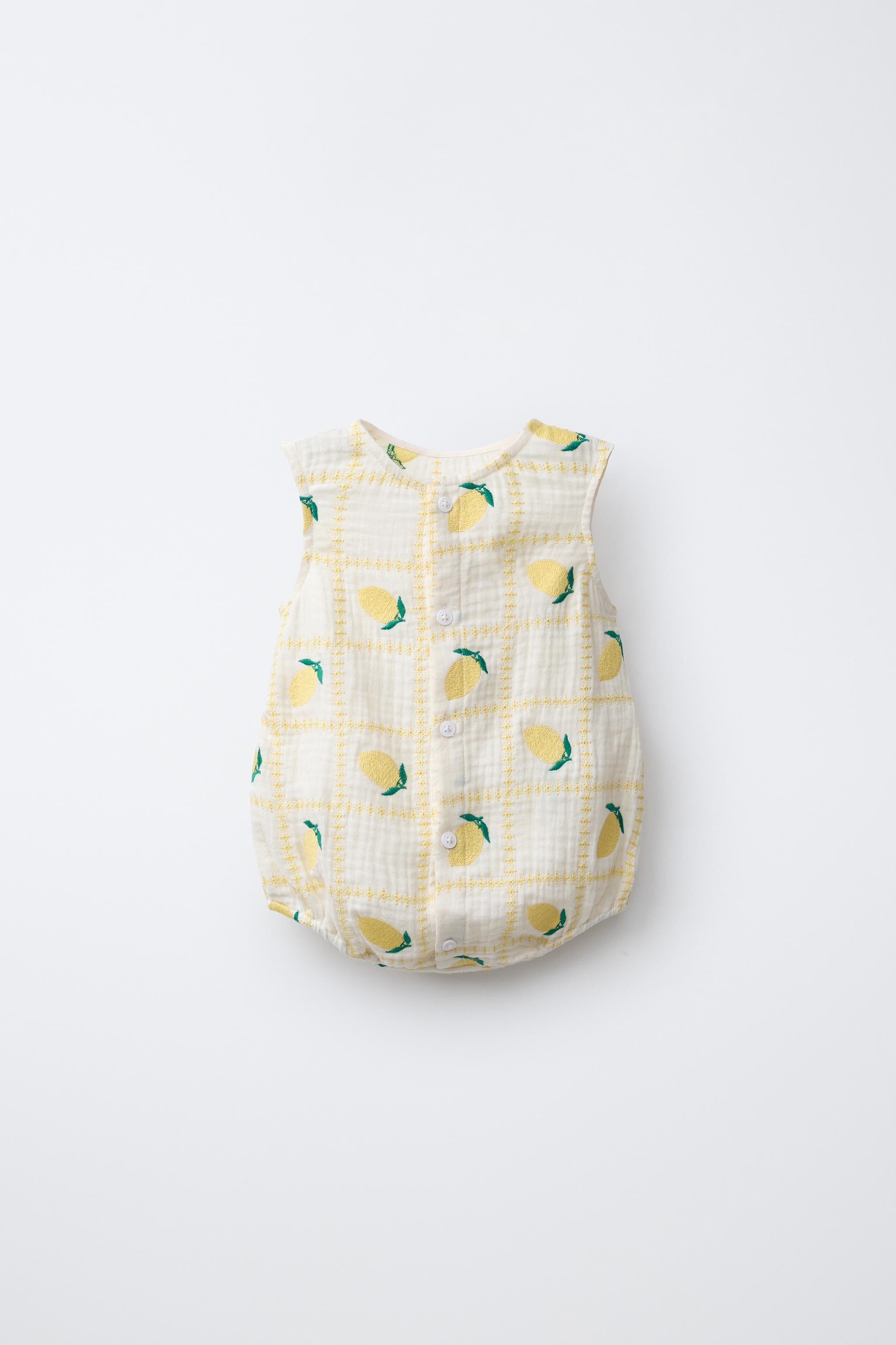 CASA LAWA X ZARA KIDS EMBROIDERED LEMON ROMPER - Ecru / 12-18 months (86 cm)