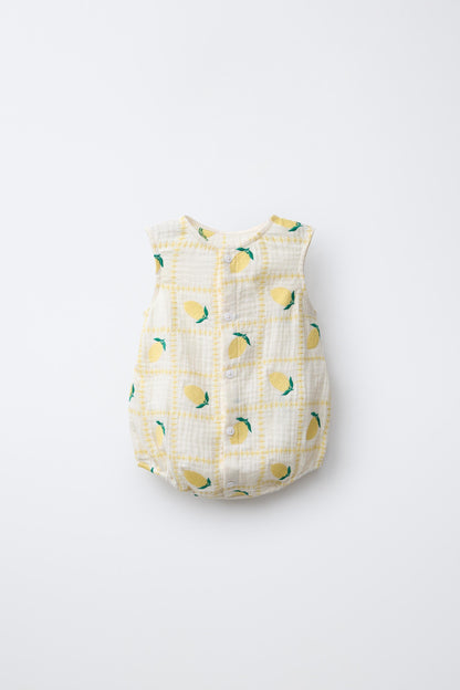 CASA LAWA X ZARA KIDS EMBROIDERED LEMON ROMPER