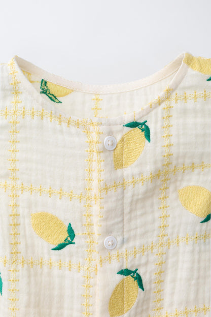 CASA LAWA X ZARA KIDS EMBROIDERED LEMON ROMPER