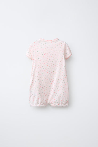 TWO-PACK OF FLORAL SLEEPSUITS
