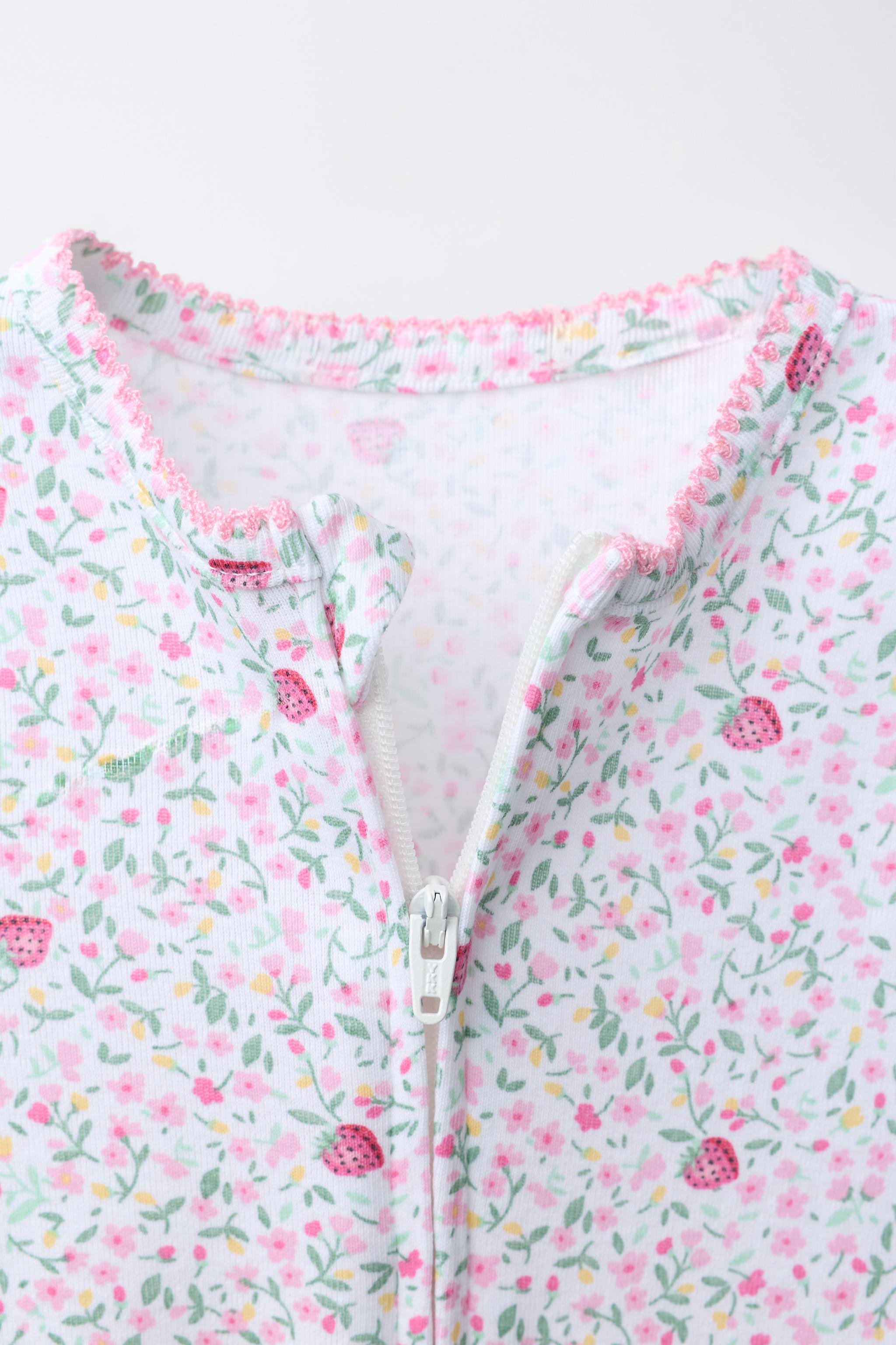 TWO-PACK OF FLORAL SLEEPSUITS