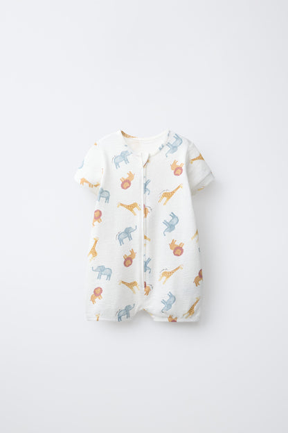 TWO-PACK OF ANIMAL PRINT SLEEPSUITS