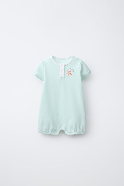 TWO-PACK OF SEA PRINT SLEEPSUITS