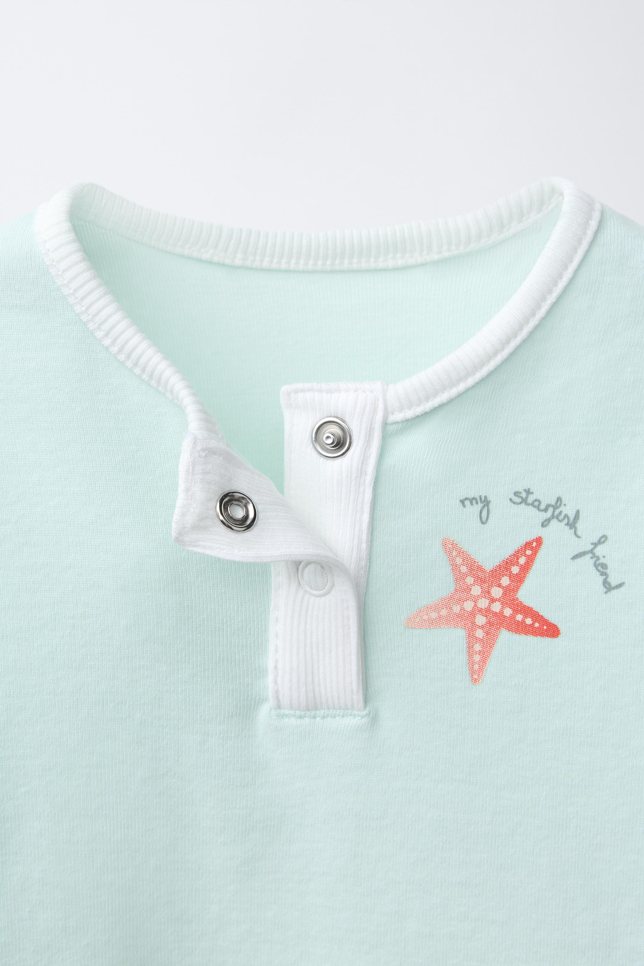 TWO-PACK OF SEA PRINT SLEEPSUITS