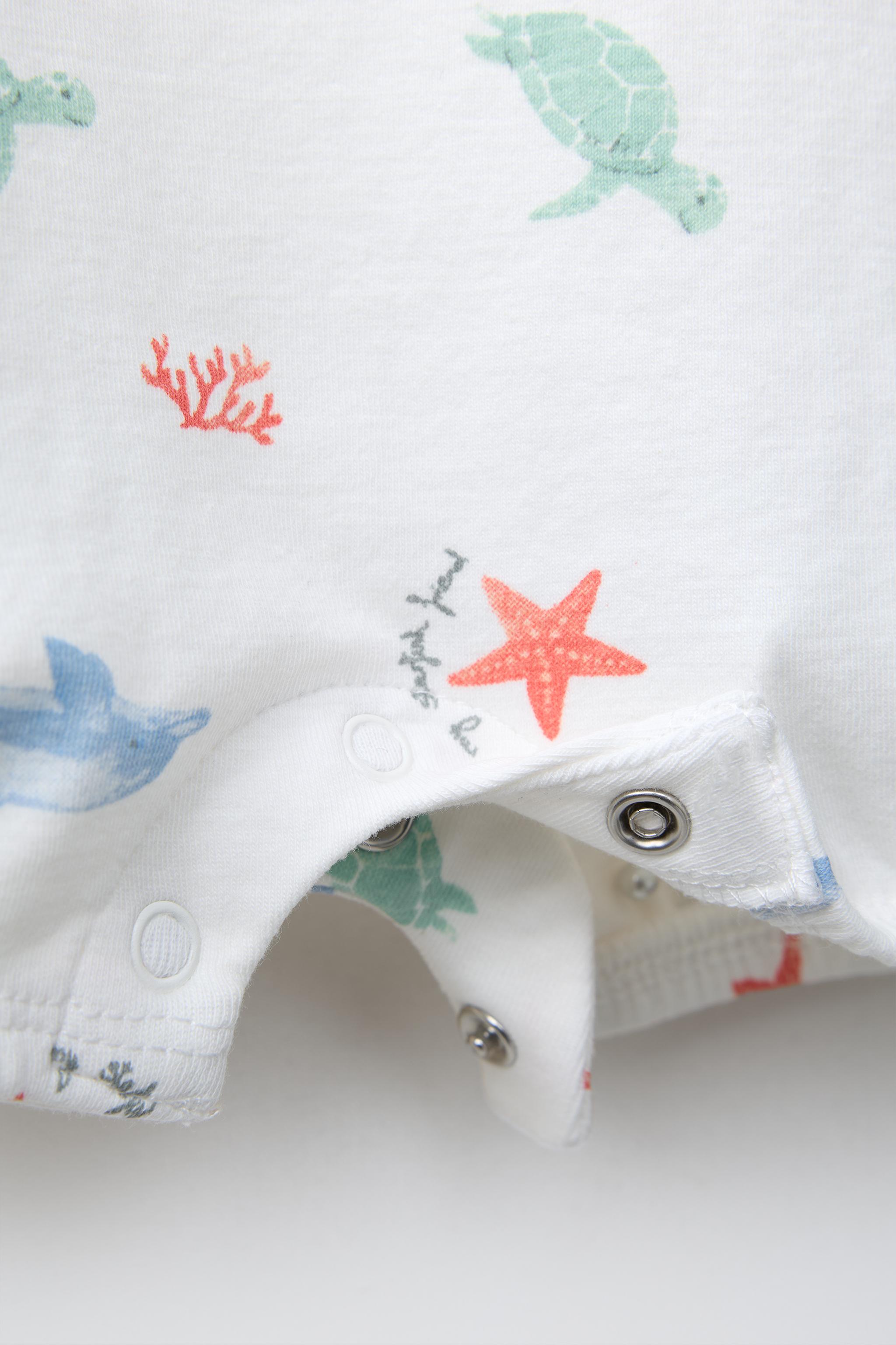TWO-PACK OF SEA PRINT SLEEPSUITS