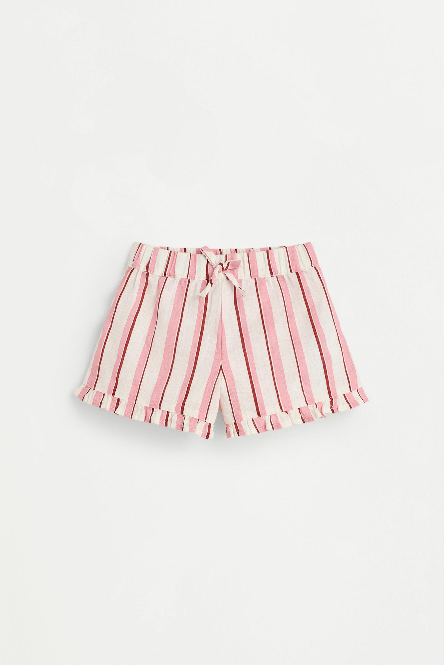 Baby Girl | Pink striped cotton-linen set