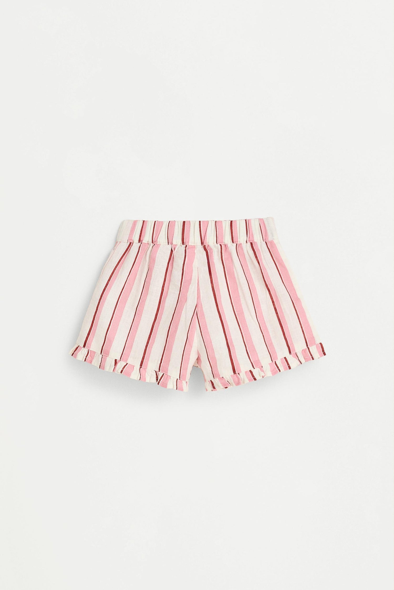 Baby Girl | Pink striped cotton-linen set