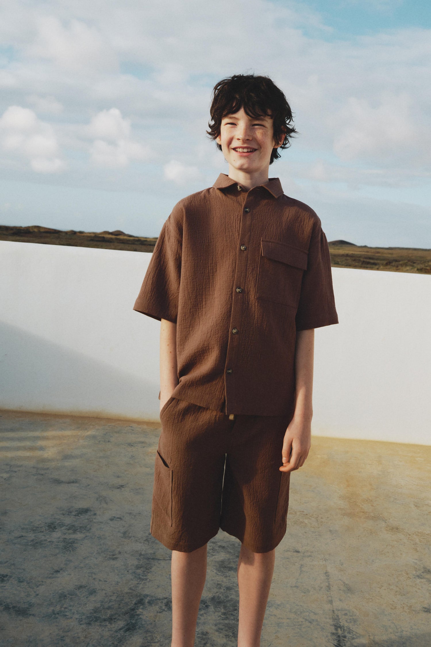 Bambula cargo Bermuda shorts - CHOCOLATE / 11-12 years