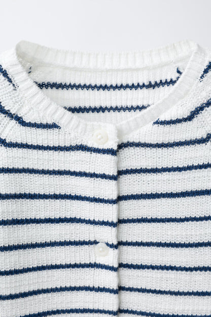 STRIPED PURL KNIT PLAYSUIT