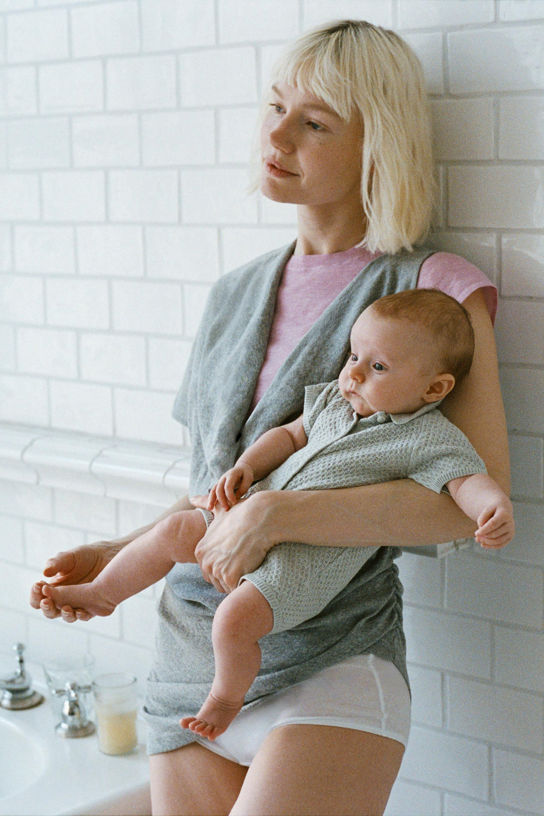 TEXTURED KNIT PLAYSUIT - Pastel green / 0-1 months (56 cm)
