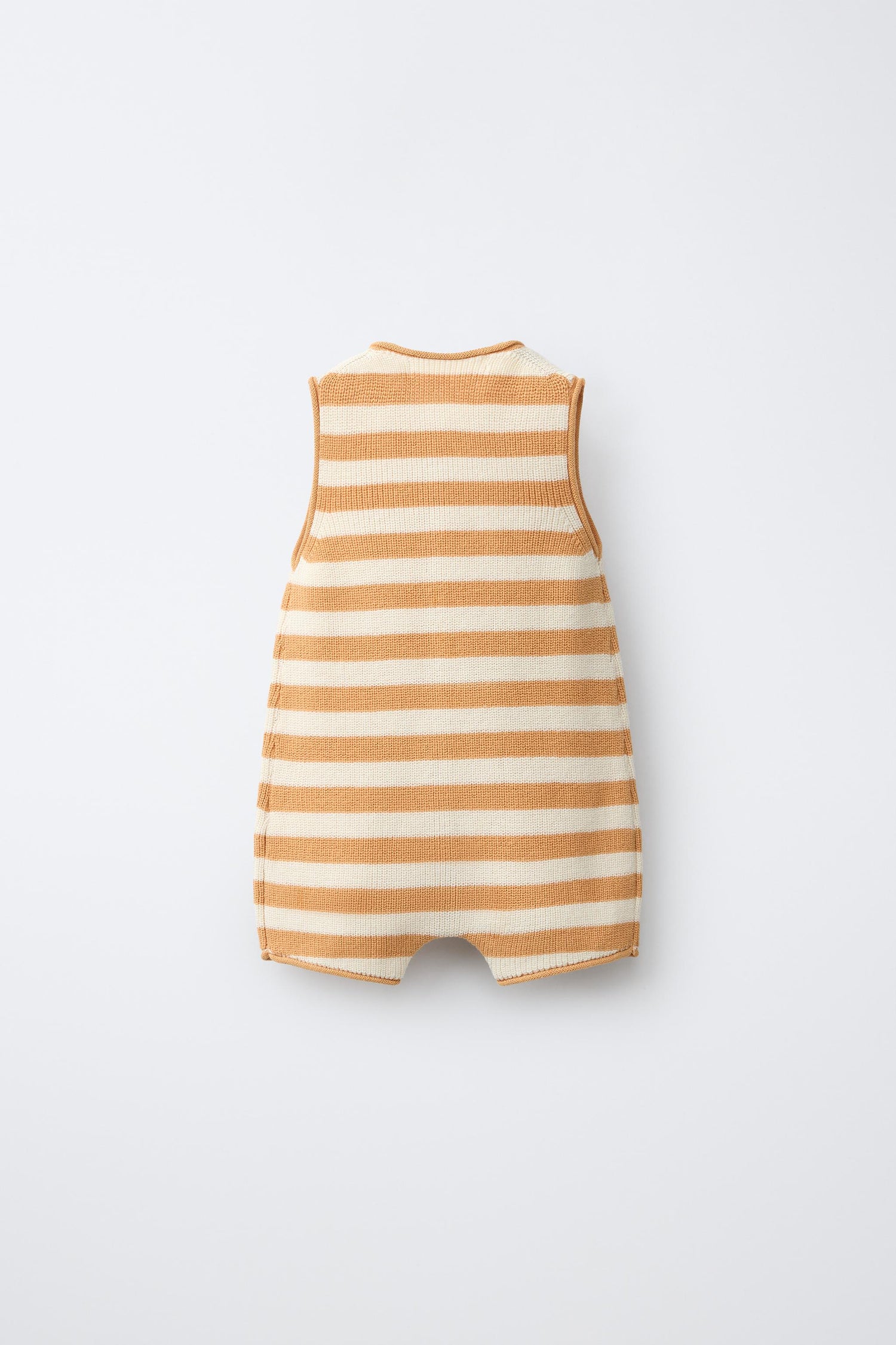 KNITTED STRIPED ROMPER WITH EMBROIDERED BOAT