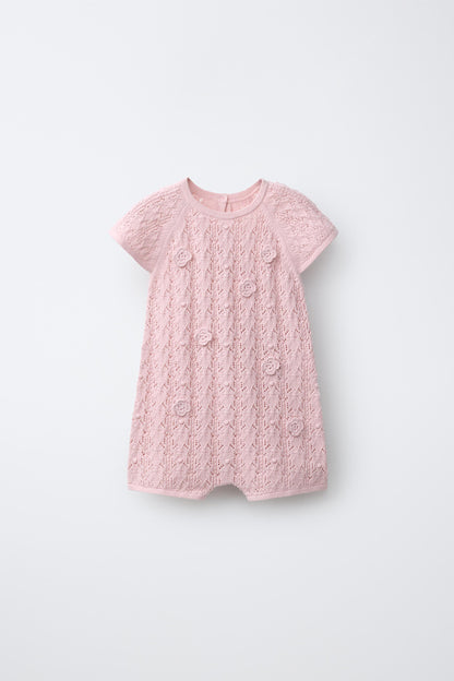 CUTWORK KNIT PLAYSUIT