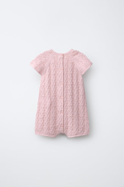 CUTWORK KNIT PLAYSUIT